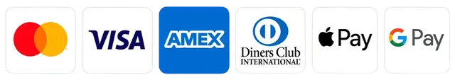 Accepted cards: Visa, Mastercard, Discover, American Express
