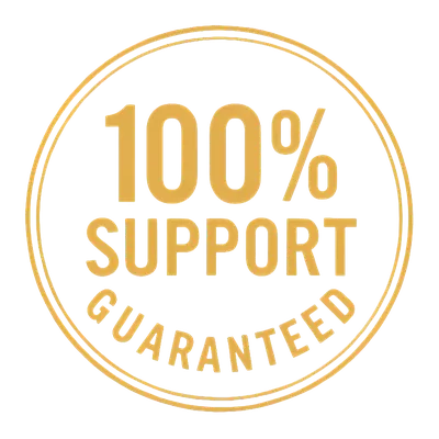 100% support guaranteed badge