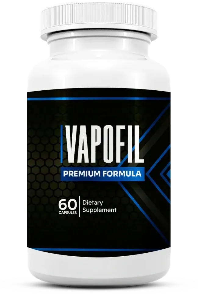 One white Vapofil bottle with a black and blue label, 60 capsules